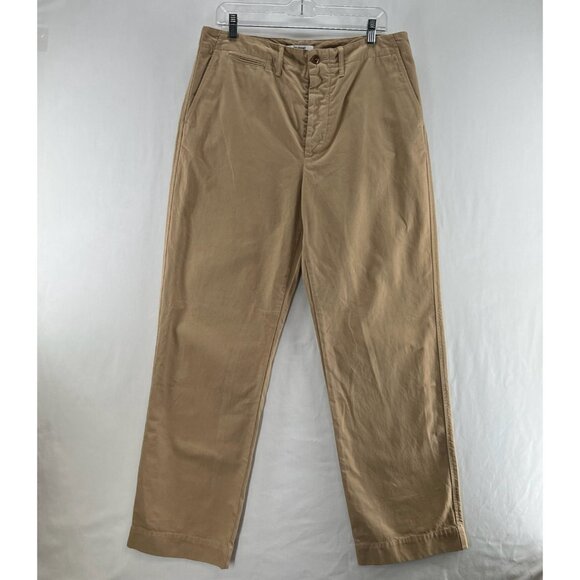 RE/DONE 90s High-Rise Loose Trousers Size 29 Button Fly Twill Chino Washed Khaki - Picture 1 of 14